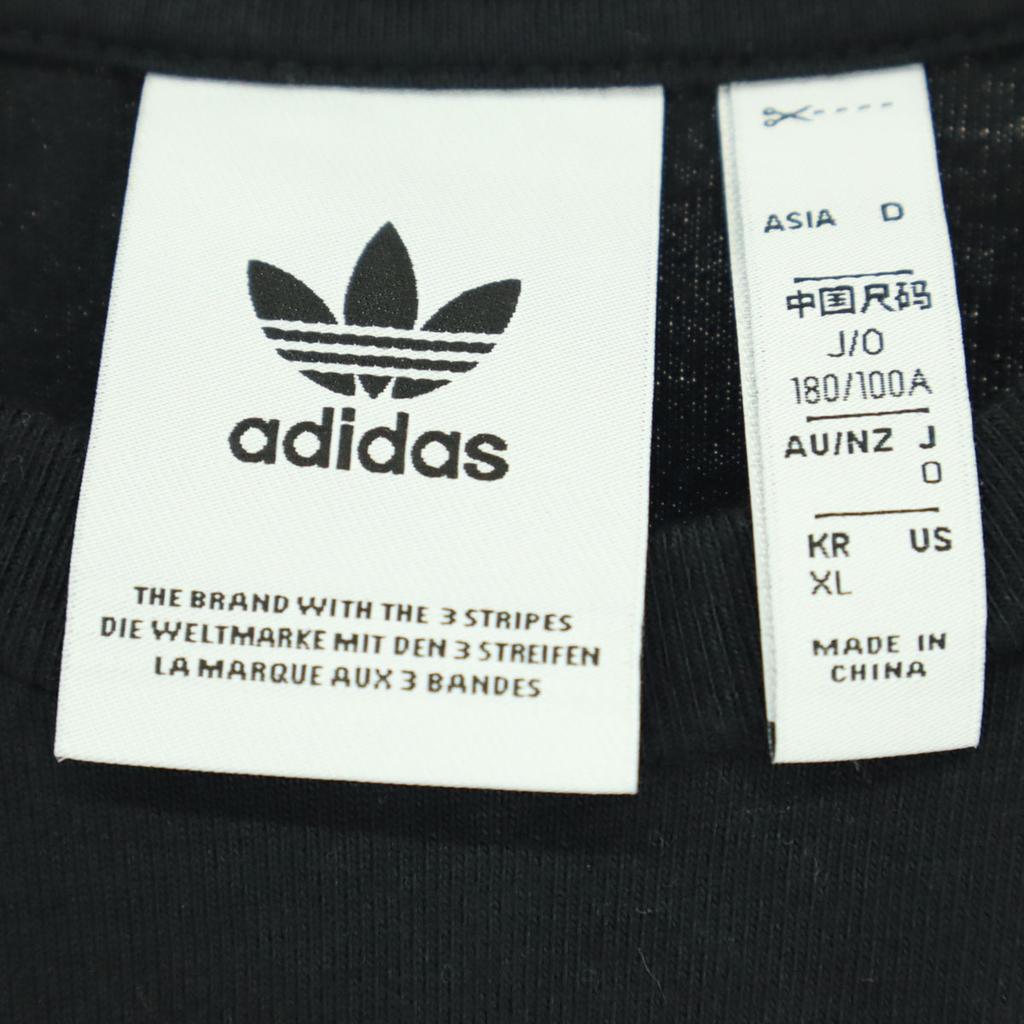 Футболка с логотипом adidas Trefoil, с коротким рукавом, XL, черная, мужская, б/у