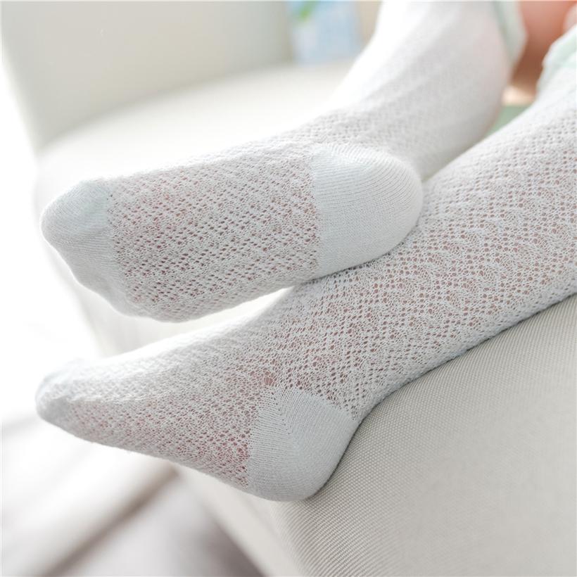 Однотонные гольфы принцессы для девочек, детские удобные дышащие сетчатые гольфы с бантом и бантом для детей 0-3 лет, длинные чулки