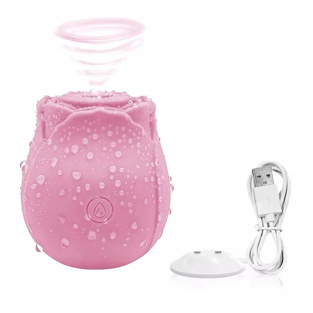 Rose Sucking Vibrator Women Powerful Vacuum Clitoral & G-Spot Stimulator for Solo Pleasure, USB Rechargeable Adult Sex Toy