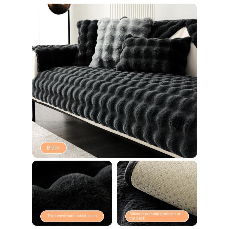 Плюшевая подушка для дивана, осенне-зимняя утолщенная противоскользящая подушка, новый кожаный чехол для дивана, полностью покрытый тканевым полотенцем