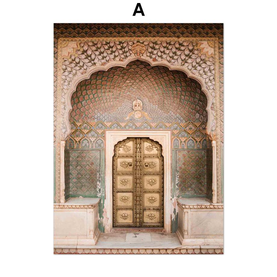 Allah Muslim Islamic Church Door Wall Art Canvas Painting Posters and Prints Nordic Living Room Room Decor Pictures Cuadros