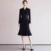 AD Black Fishtail Dress - Hepburn Style, High-End 2025 Autumn/Winter Women's Sexy Suit Dress