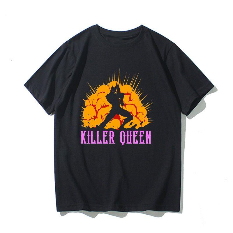 JOJO's Fantastic Adventure Peripheral Clothes Anime Kira Yoshikyo Stand-in Killer Queen T-Shirt Men's and Women's Streetwear