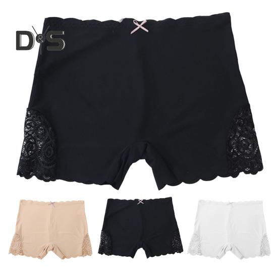 Women Safety Pants High Elasticity Solid Color Lace Seamless Soft Breathable Anti Exposure Mid Waist Quick Dry Under Skirt Shorts Safety Underpants