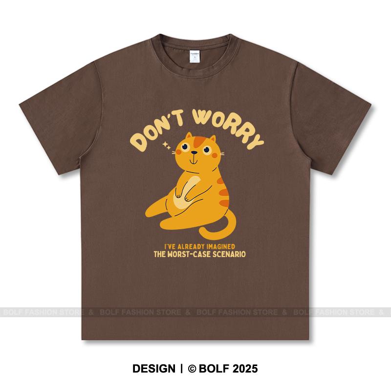 Женская футболка с принтом «Don't Worry» из 100% хлопка, свободные футболки с принтом «Chill», мужские летние топы, позитивная уличная одежда