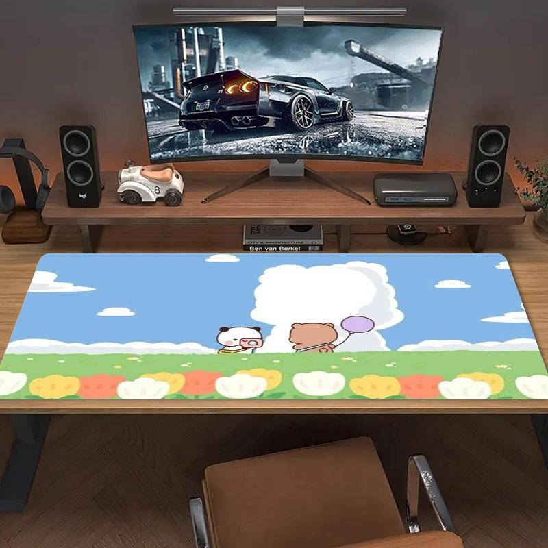 Bubu y Dudu Cartoon Color Mouse Pad Large Gaming Table Cushion Non-slip Laptop Tablet Big Mousepad XXL Mat Mini PC Playmat With Lock edge