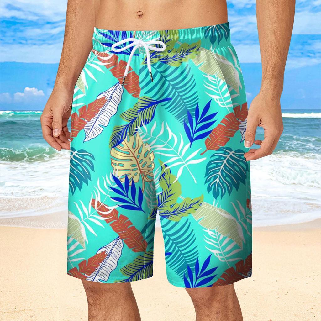 Hawaii Vacation Beach Shorts For Men 3d Printed Flower Casual Short Pants Board Shorts Elastic Bandage Swimsuit Swim Trunks