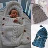 Newborn Infant Baby Knitted Sleeping Bag Baby Clothes Wadded Sleep Bag Button Hooded Sleepsacks