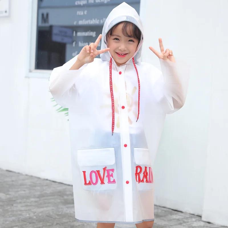 Детский плащ однотонный школьный рюкзак для мальчиков, цельный пончо, длинный утепленный плащ для девочек, куртка для ходьбы