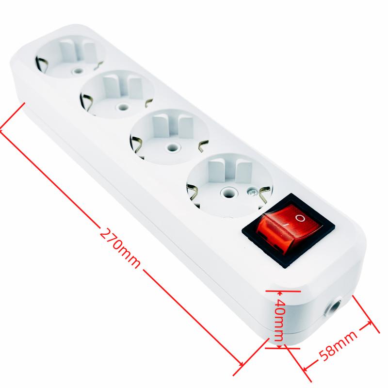Electrical Power Strip 10/16A Overload Protection not wire German Adapter Extension Desktop 4/5 AC EU Output socket