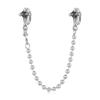 WOSTU 925 Silver Love Heart Silicone Safety Chain Butterfly Angel Wing Link Charm Fir Original Bracelet DIY Jewelry