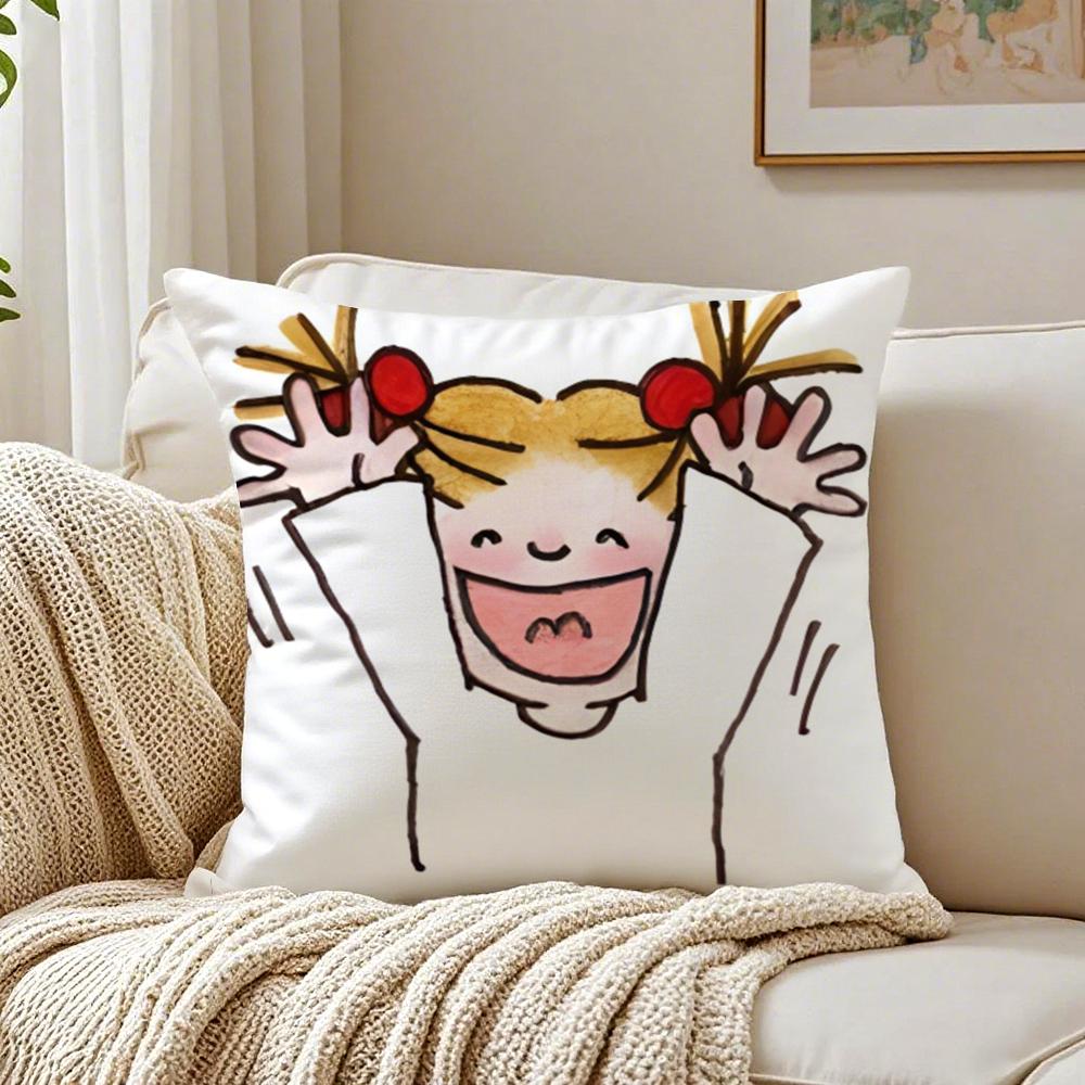 Cute Cartoon CCoco and Wondrous Gang Cushion Cover Linen Pillowcase Soft for Sofa Bed Home Room Decor