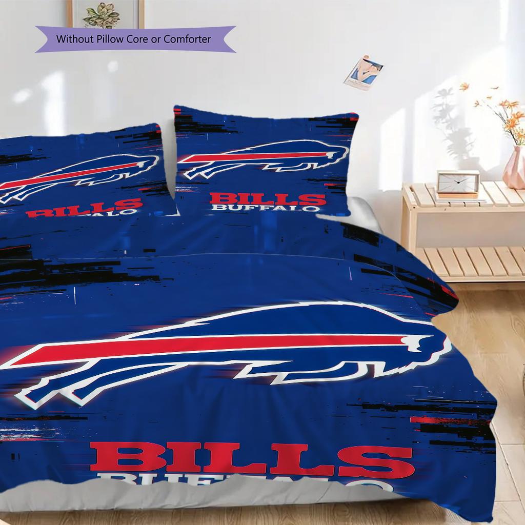 Buffalo Bills Team Spirit Three-piece set(1 * duvet cover + 2 * pillowcase, without core)Bedding set Soft and comfortable Duvet cover and pillowcase