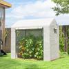 Walk-in Greenhouse, Outdoor Tomato Greenhouse with Roll-up Door and Mesh Windows, PE Cover, 200 x 140 x 200cm, White