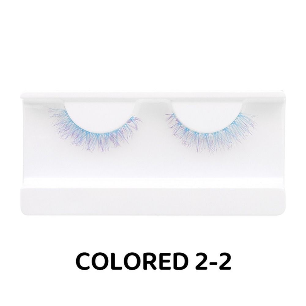 1/3 Pairs Blue Pink Fake Lashes Natural Long Eye Lashes Colorful Eyelashes  for Women Girls and COS
