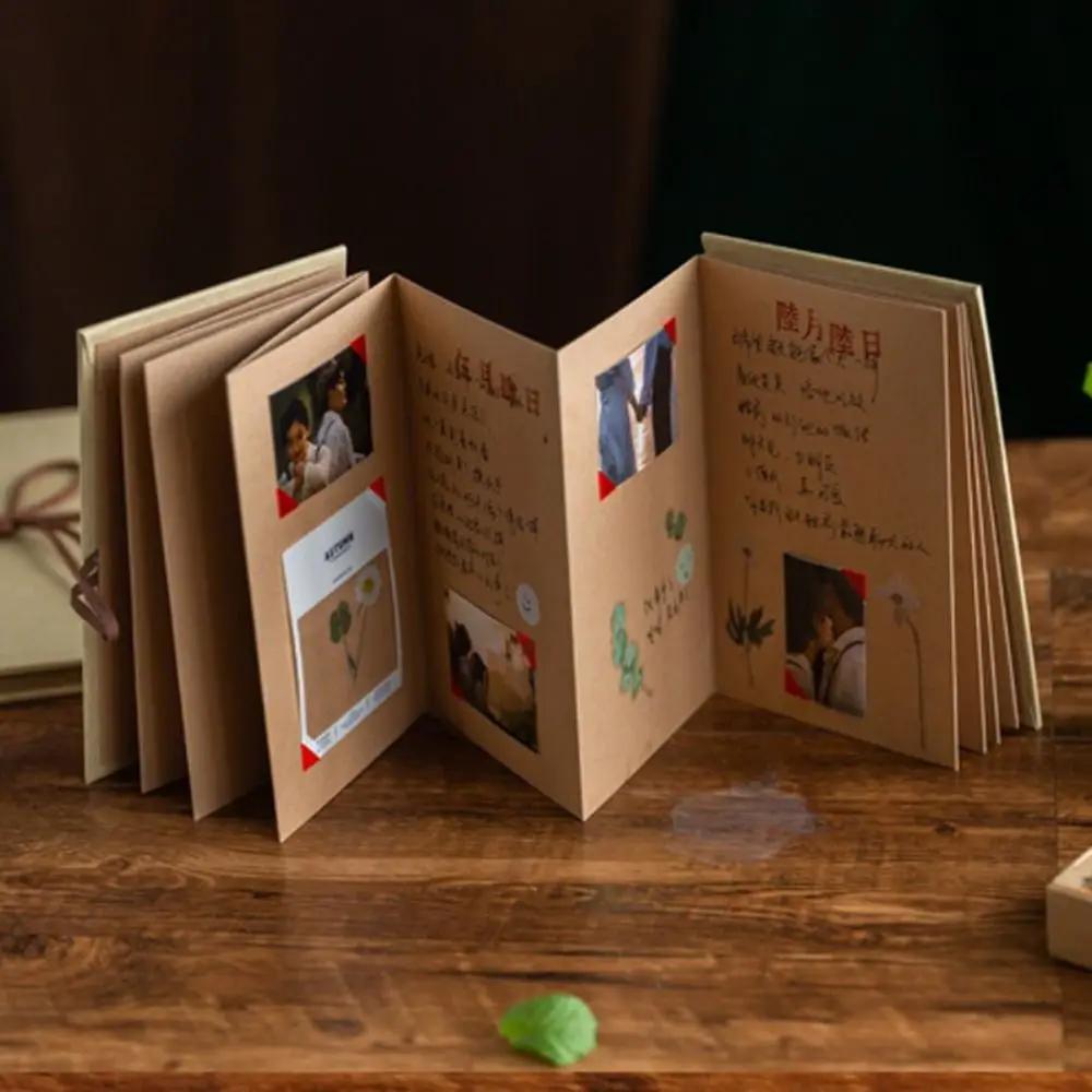 INS Folding Accordion Photo Album Gift Kraft Paper Handcrafts Surprised Photo Book Photocard 10 Page DIY Surprise Gift Birthday