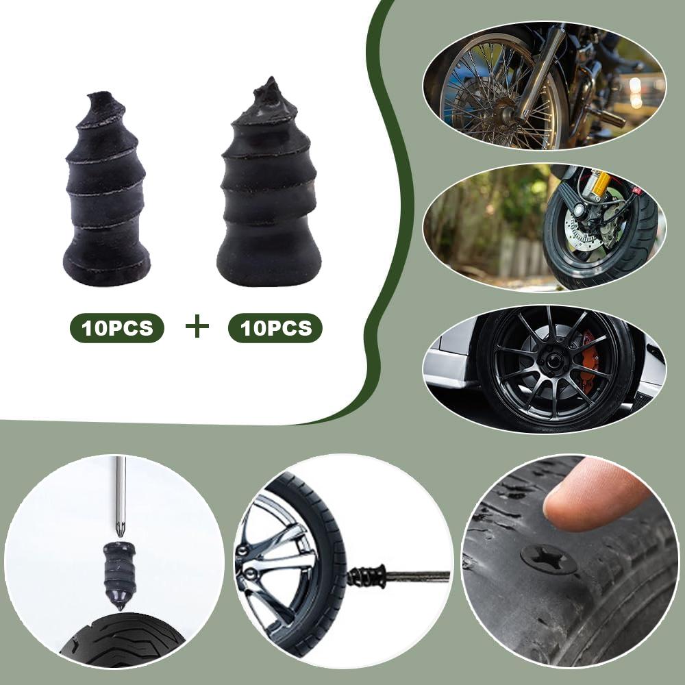 20 шт. Универсальные автомобильные велосипедные вакуумные резиновые гвозди для ремонта шин, инструменты для ремонта проколов и повреждений шин, аксессуары для ремонта автомобилей