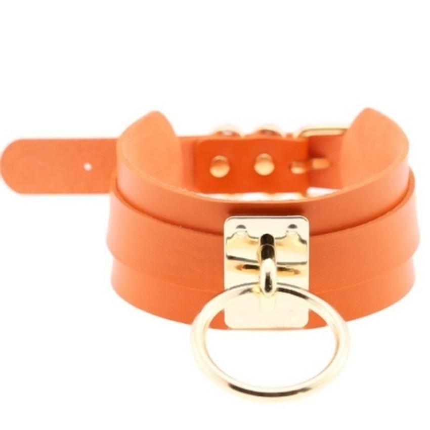 Крутое колье большого размера, фетиш, серебро/золото, круглое металлическое ожерелье в стиле панк, ретро, ​​кожаный воротник, связывание, БДСМ, ожерелье