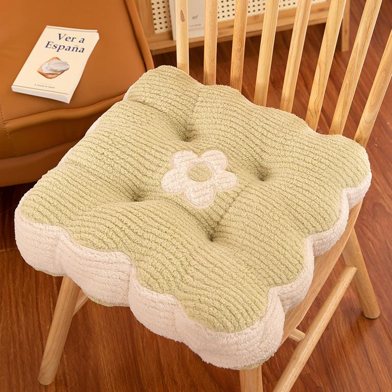 New Solid Color Simple Biscuit Comfortable Cushion Round Waist Protection Cushion Office Seat Square Breathable Cushion Gift