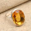 Citrine Gemstone Handmade 925 Sterling Silver Ring Jewelry For Thanksgiving