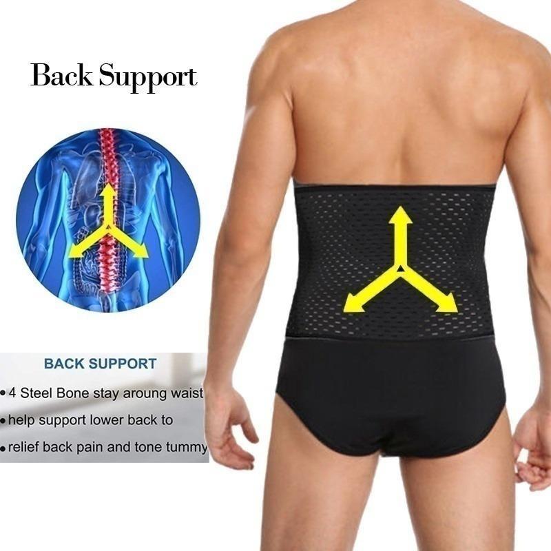 Men Body Shaper Slimming Belt Waist Trainer Sauna Swat Belt Workout Corsets Modeling Straps Sport Girdle Fitness Fat Burning Trimmer Shapewear