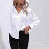 Spring Autumn Satin Blouse Imitation Silk Long Sleeve Shirt for Women's Plus Size Loose Tops
