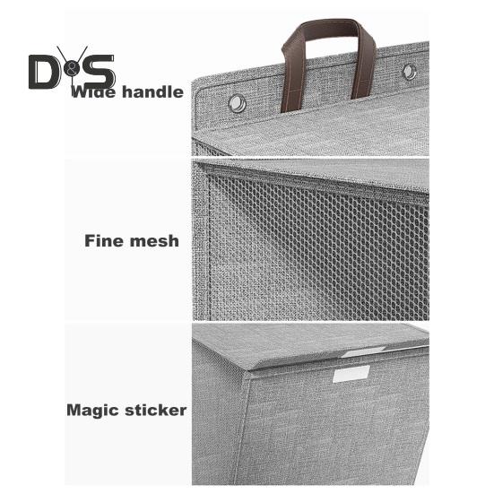 Laundry Storage Bag Clothes Hamper with Lid Dustproof Water Resistant Handle Design Clothes Laundry Basket Wall Hanging Organizer