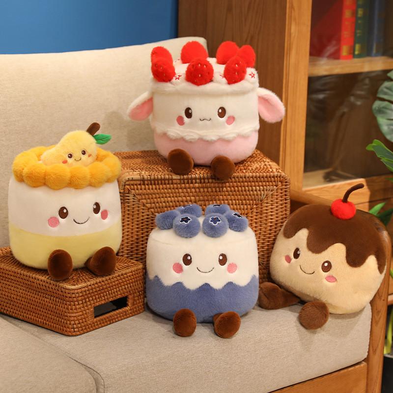 Плюшевый фруктовый торт мягкая игрушка с набивкой из ПП хлопка для подарка на день рождения и для коллекционеров