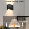 Светодиодный настенный светильник с датчиком движения, перезаряжаемый через USB, с ночными диммируемыми лампами, беспроводной свет для помещений, декоративный светильник для гостиной, двойной свет вверх-вниз