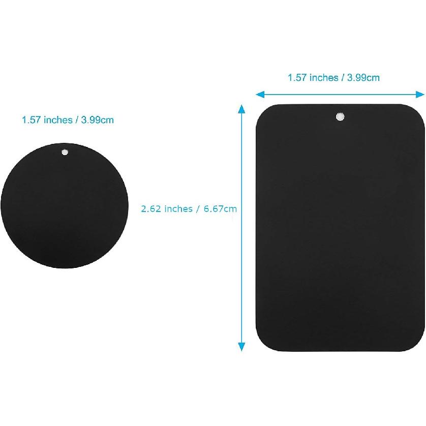 Great 1 Universal Metal Plates with 3M Adhesive for All Magnetic Car Mounts, Cell Phone, Tablet Holder, Cradle-Less, Air Vent Mount, 6 Rectangular, 6