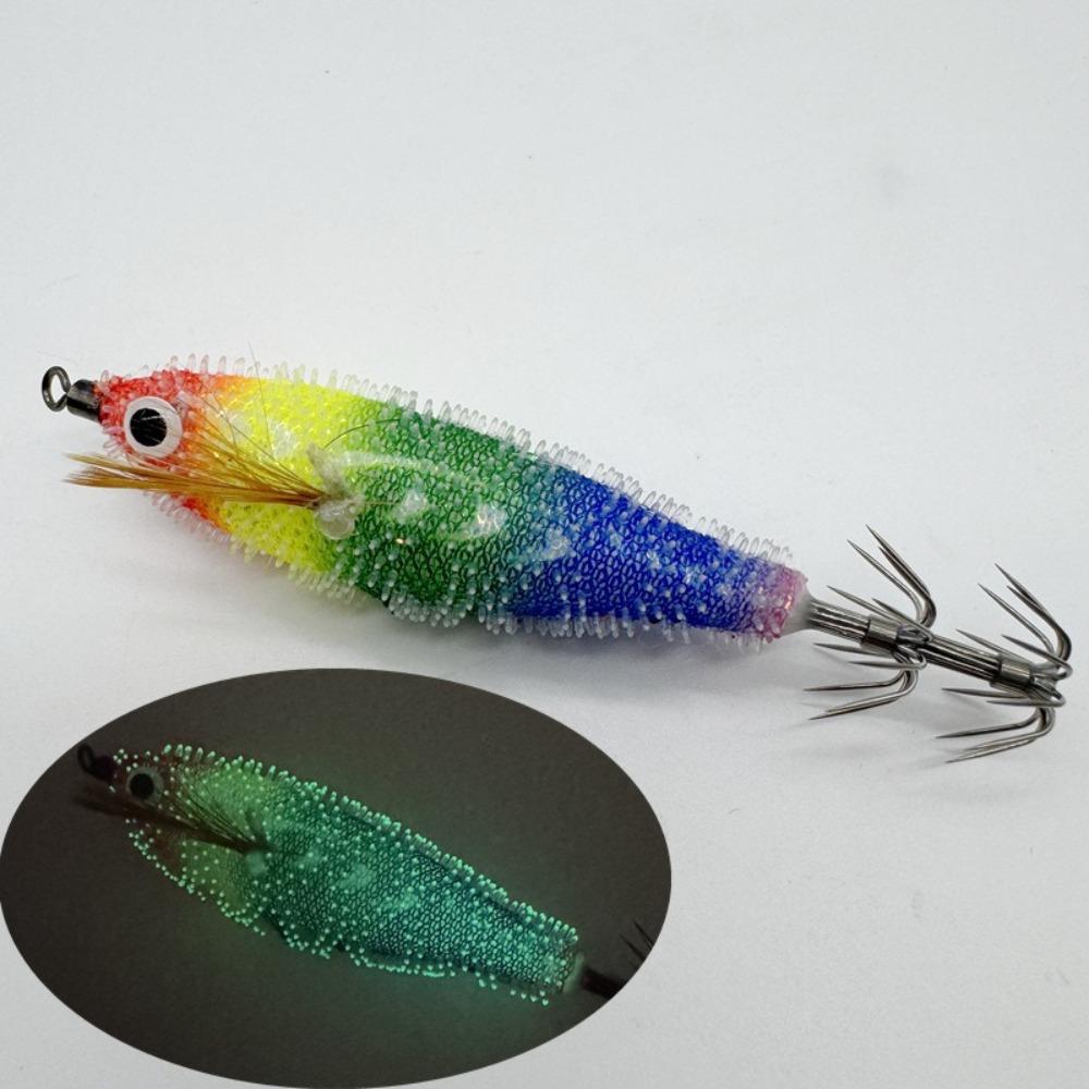 Simulation Wood Shrimp Lures Luminous Squid Hook 2025 Octopus Lure
