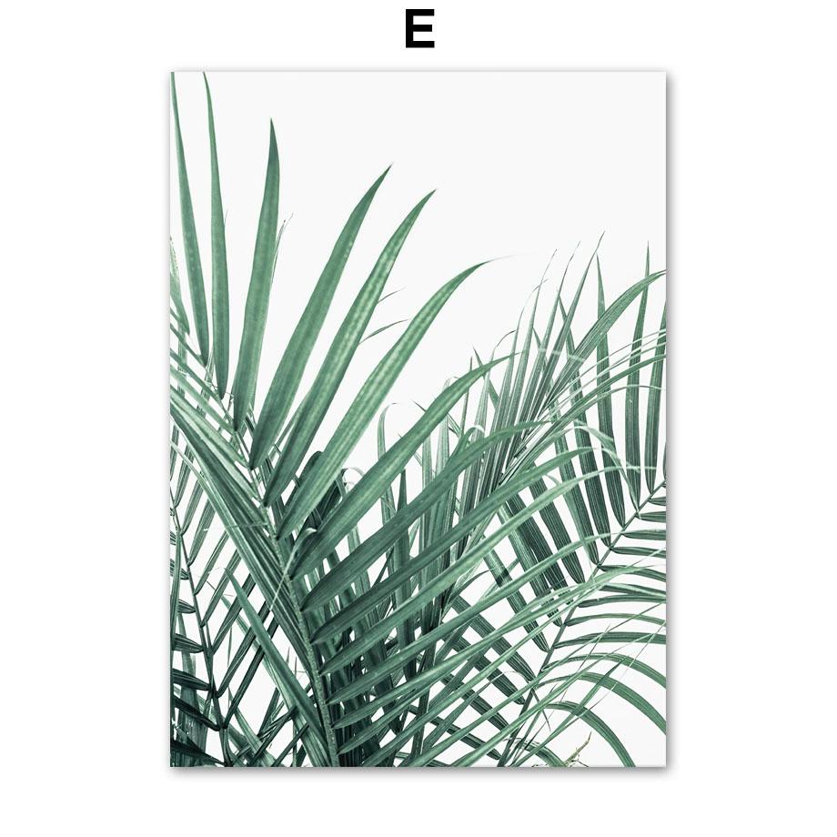 Настенная картина на холсте, тропический зеленый, большая пальма, листья монстеры, плакаты на скандинавскую тему и принты, настенные панно для декора гостиной