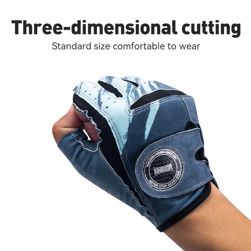 Kingdom Спортивные на открытом воздухе противоскользящие перчатки для рыбалки, ледяная лайкра, дышащая ткань для езды на велосипеде, кемпинга, пешего туризма, перчатки без пальцев