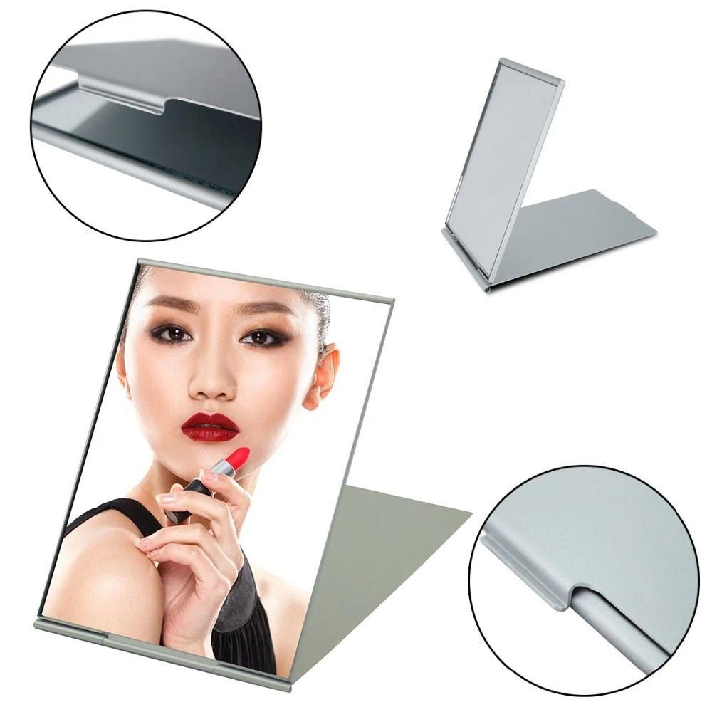 Aluminum Folding Mirror Pocket Mini Portable Makeup Mirrors Travel Hand Small Mirror Vanity Foldable Compact Cosmetics Tools