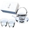 Cold Sake Container Jijiri Approximately Cup 100ml Sake Glass Collection Made In Japan 3 Pieces Clear 360ml, G604-M74