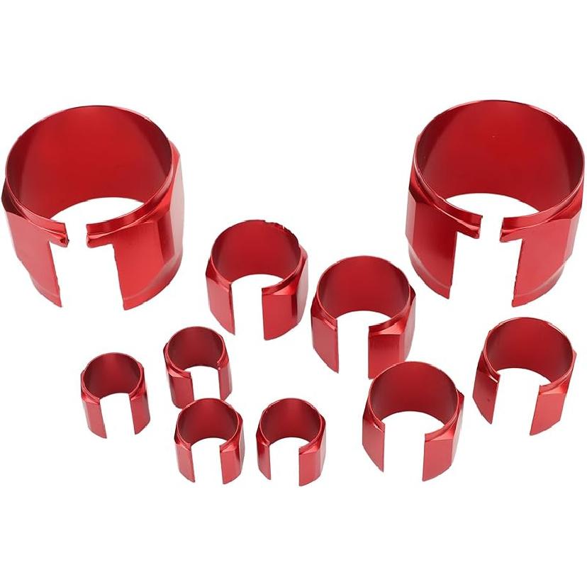 Комплект чехлов для шлангов из нержавеющей стали, универсальный комплект оплетки шланга радиатора для экстремальных температур для автомобиля (красный)