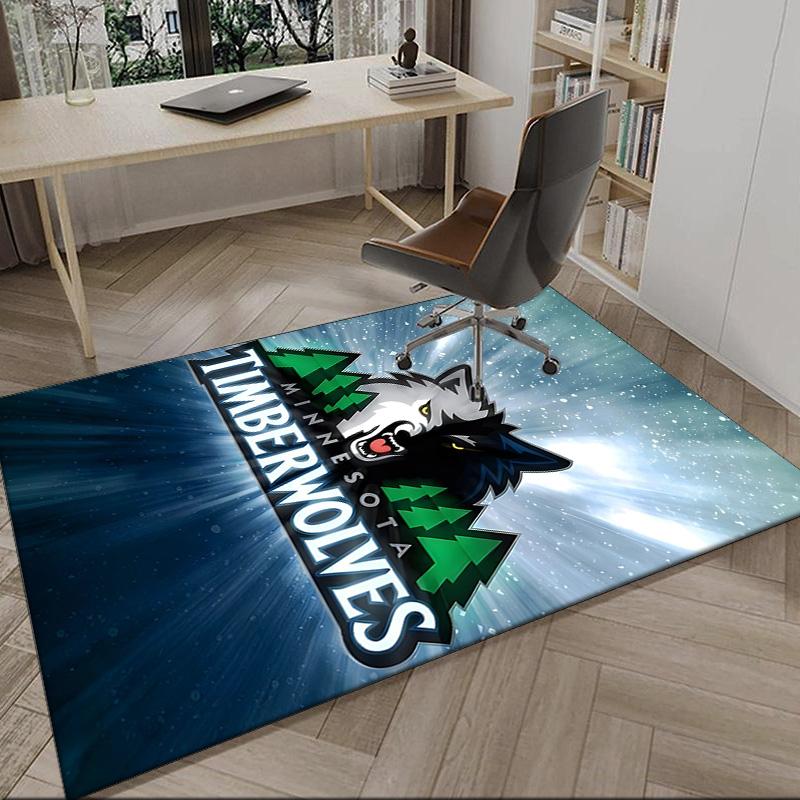 Timberwolves Logo Carpet, Kitchen Rugs, Yoga Mat, Non-Slip Mats, Rug for Bathroom, Living Room bedroom, Camping Rugs Christmas Gift
