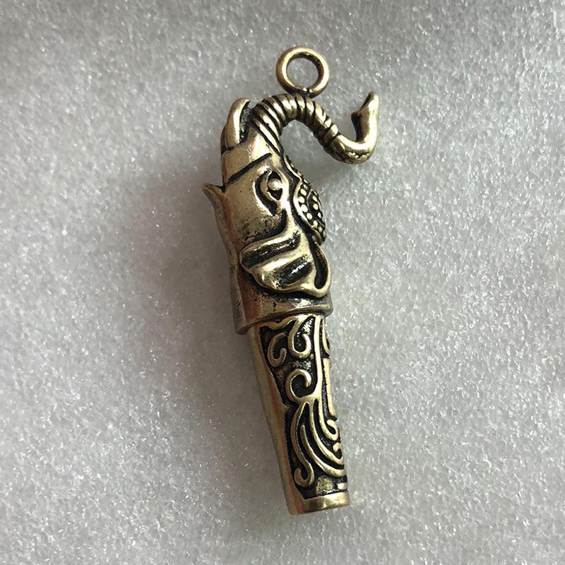 Сунь Укун Латунный свисток Украшения Брелок Подвеска Ретро Декоративные фигурки Голова дракона Медный свисток Сувенир Подвеска для автомобиля
