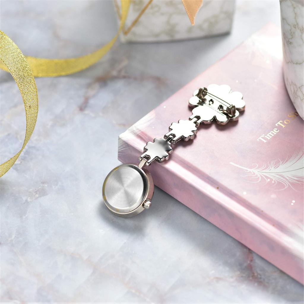 Lancardo Nurse Watch Pocket Watch Nurse Clip Petal Clock Ladies Analog Watch Pocket Watch Present