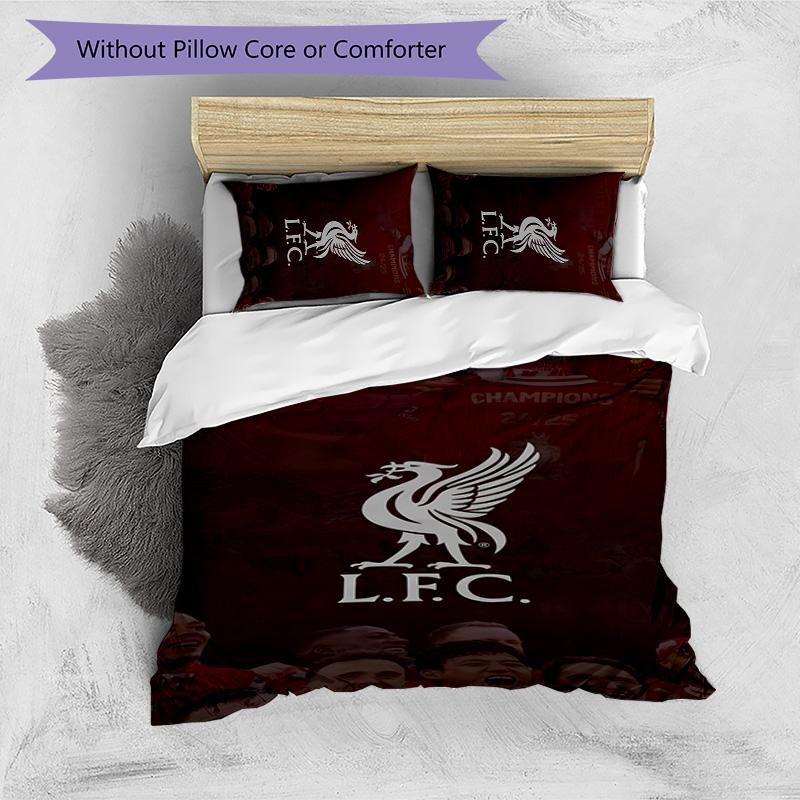 3pcs L-Liverpool (6) Design Cover Set - HD Printed Bedding with 1 Cover and 2 Pillowcases - Perfect for Home and Dorm Decor