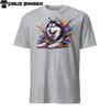 Colorful Siberian Husky Paint Splatter Short Sleeve T-Shirt | Unique Design