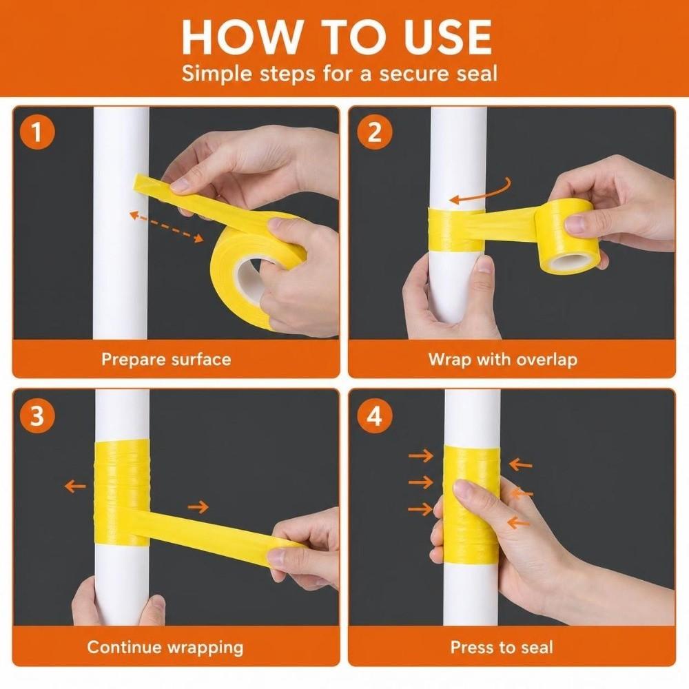2pcs UV Resistant Waterproof Silicone Tape -60°—260° Duct Tape Roll For Tool Fixation