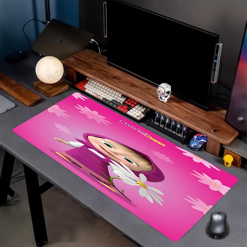 Masha and The Bear Print Mouse Pad, Anti‑Slip Desktop keyboard Mat, for PC Laptop Gaming Working Daily Use, Cool Festival Surprise Gift