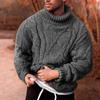 Men's Winter Warm Knit Sweater Large Size High Neck Pullover Knit Long Sleeve