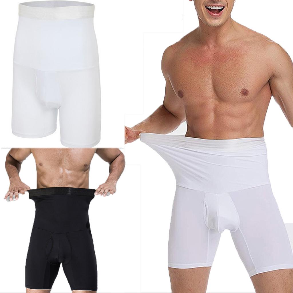 1Pcs Long Men's Underpants Comfortable Underwear For Man Solid Color Tummy Control Shapewear High Waist Slimming Boxer Brief