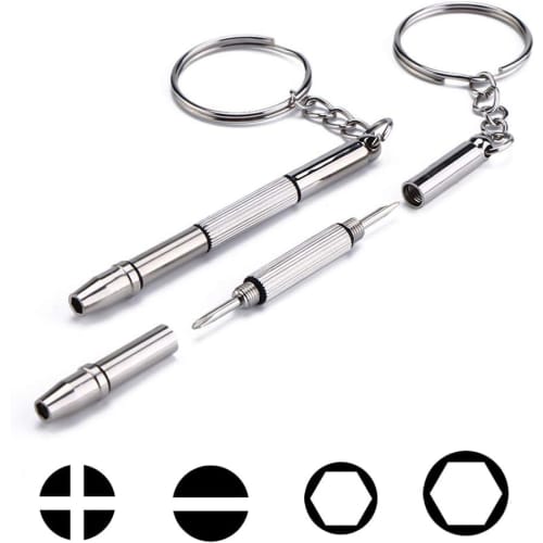 Mini Screwdriver for Glasses Repair, Watch Repair, Screw Replacement, Computer Assembly, and Replacement (Mini Screwdriver, 4-in-1, 1 Piece)