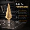Hex Shank Hole Cutter Titanium Coated Step Drill Bit Set Durable Cone Bits  Wood