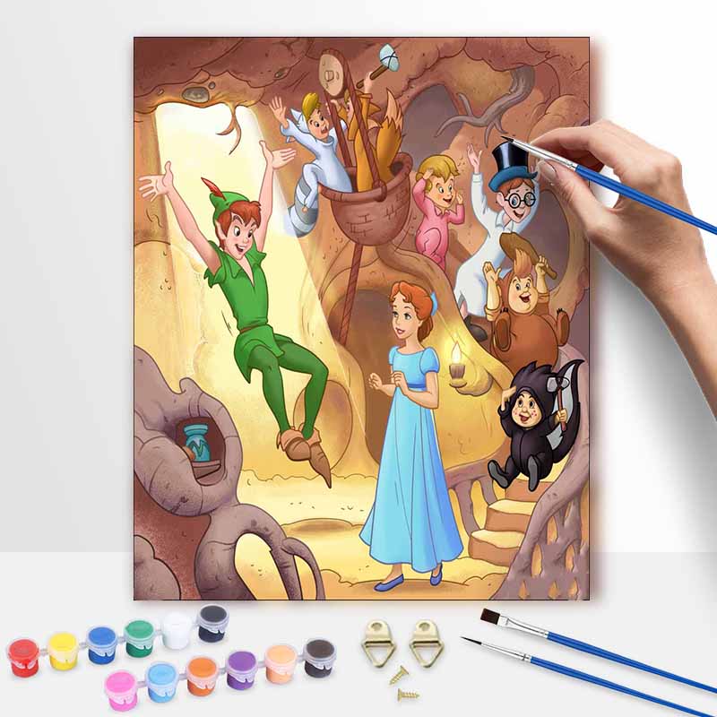 Disney Наборы для рисования Питер Пэн Ручная роспись Декор для дома Поделки Идеи подарков Дисней Приключения Питера Пэна DIY Роспись Декор для дома Арт Идеи подарков