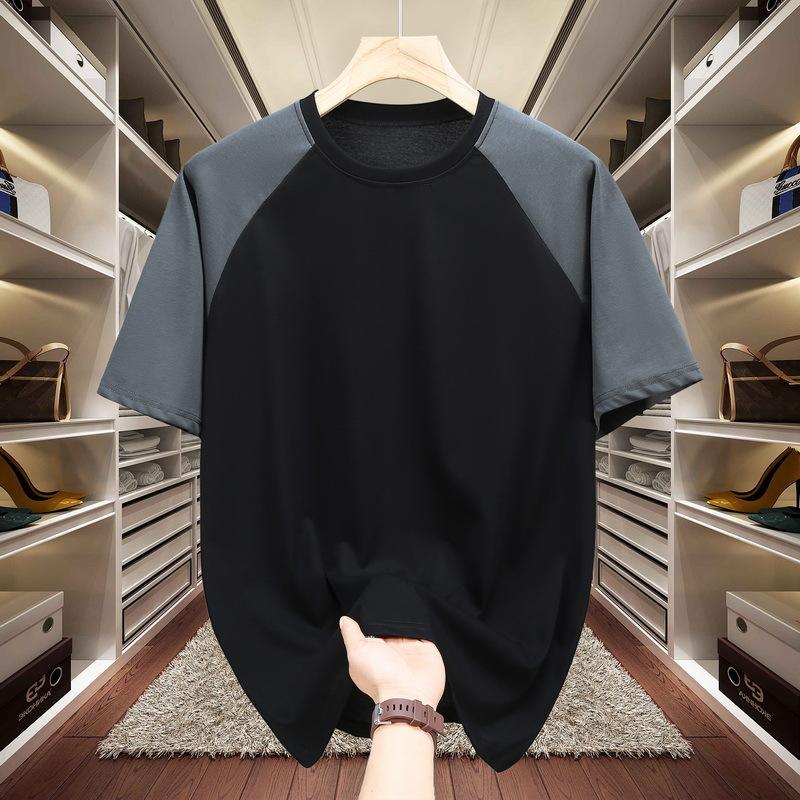 Плюс Размер 11XL Футболка с короткими рукавами Мужская летняя сшитая мужская футболка с короткими рукавами Свободная толстая мужская футболка с короткими рукавами