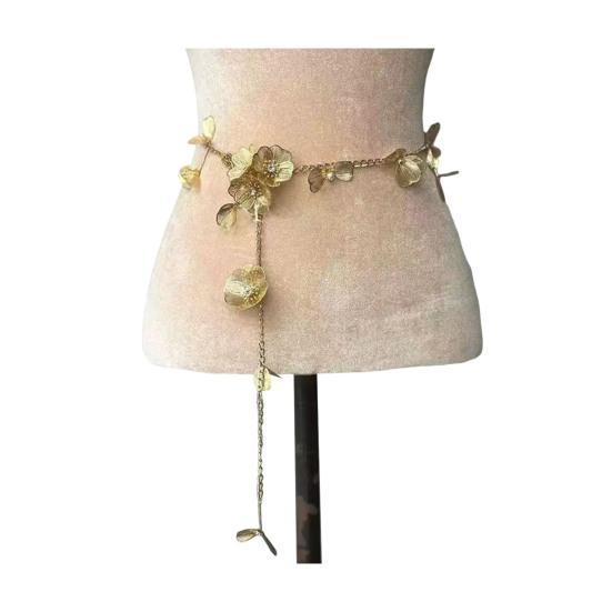 Женская цепочка на талию с кисточкой в виде бабочки и цветка, подвеска из искусственного жемчуга, поясная цепочка